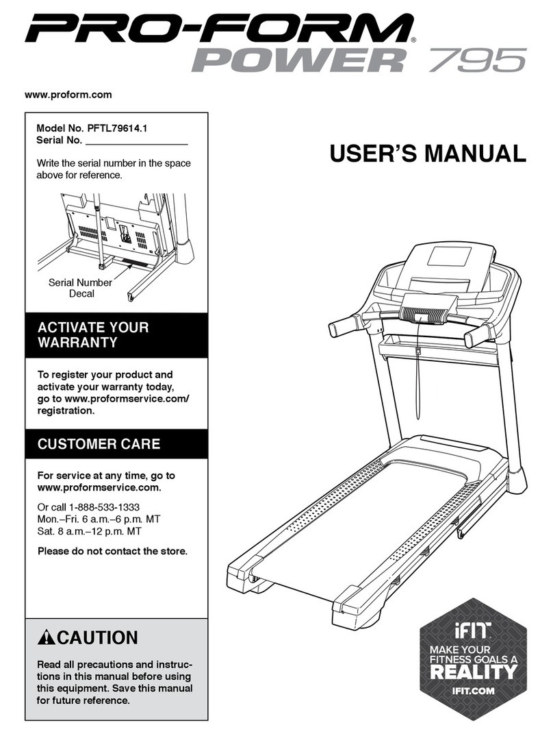 ICON PRO-FORM POWER 795 User manual