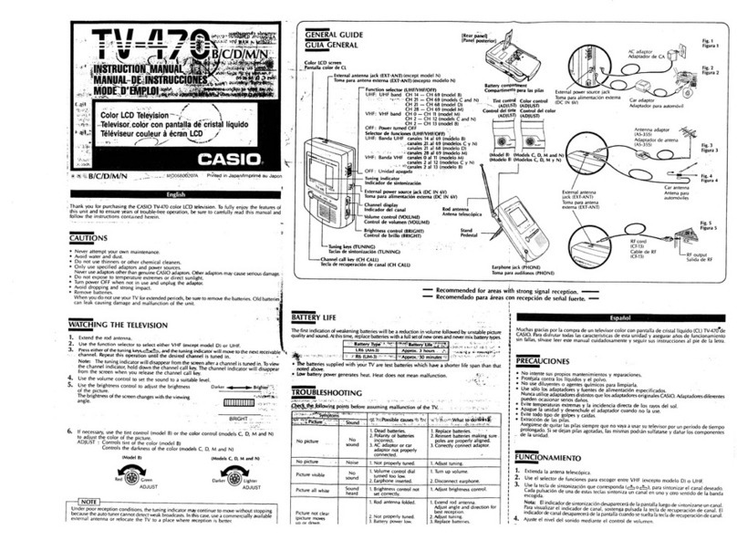 Casio TV-470 B User manual Casio TV-470 B User manual