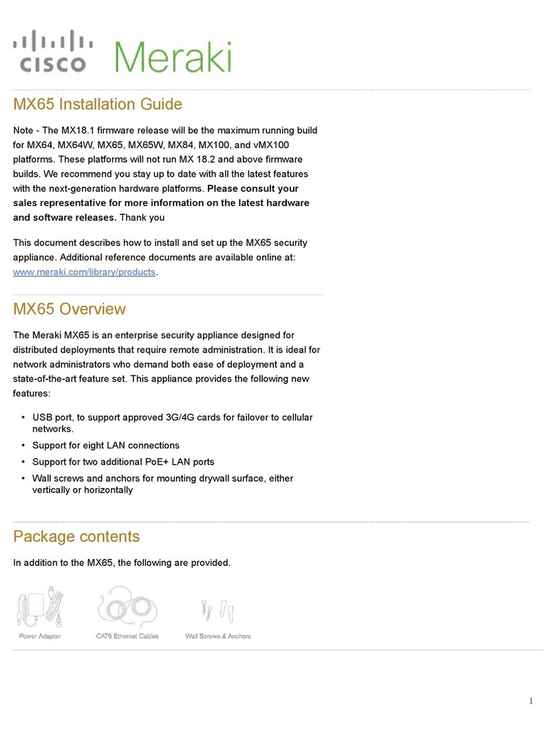 Cisco Meraki MX65W User manual