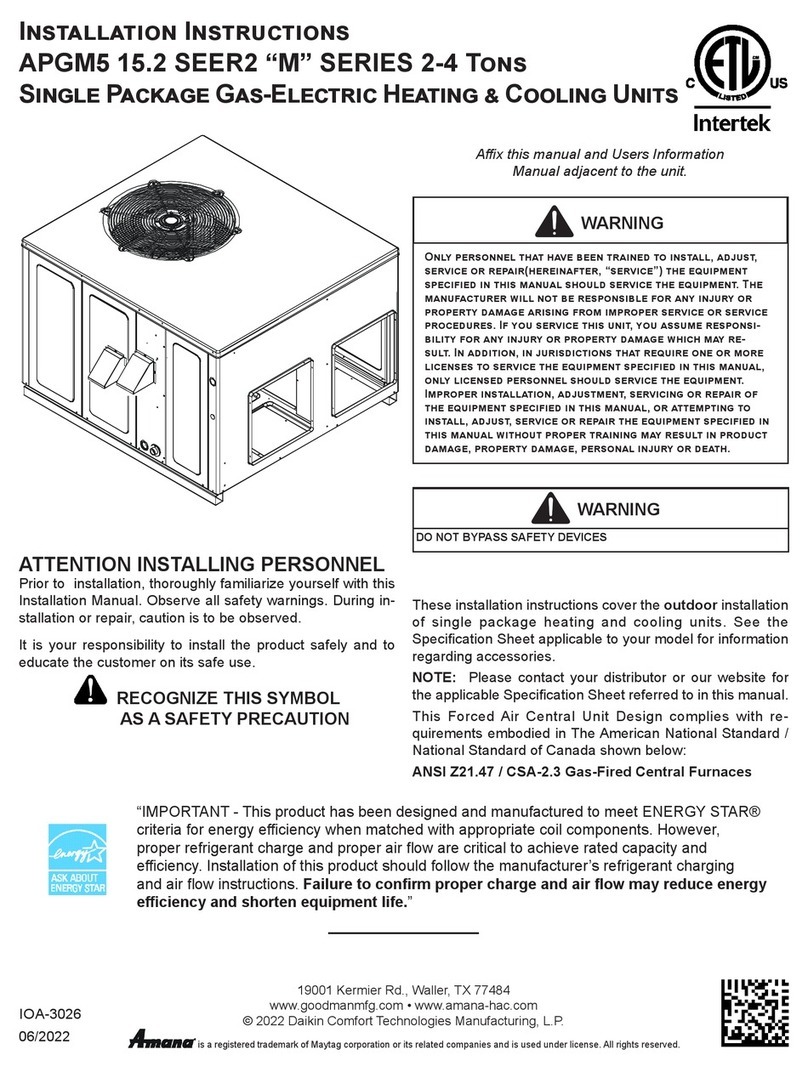 Amana APGM5 M Series User manual