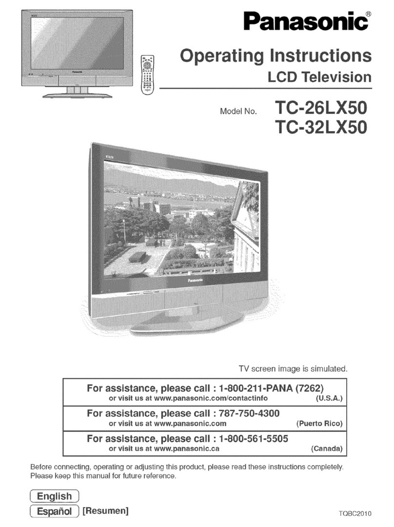 Panasonic TC26LX50 - LCD COLOR TV User manual
