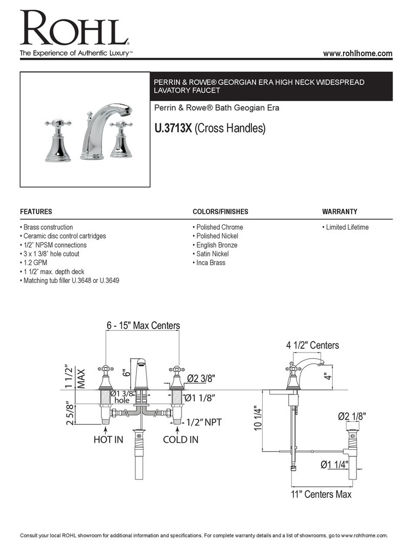 Rohl Perrin & Rowe Bath Geogian Era U.3713 Series Installation & user guide Rohl Perrin & Rowe Bath Geogian Era U.3713 Series Installation & user guide