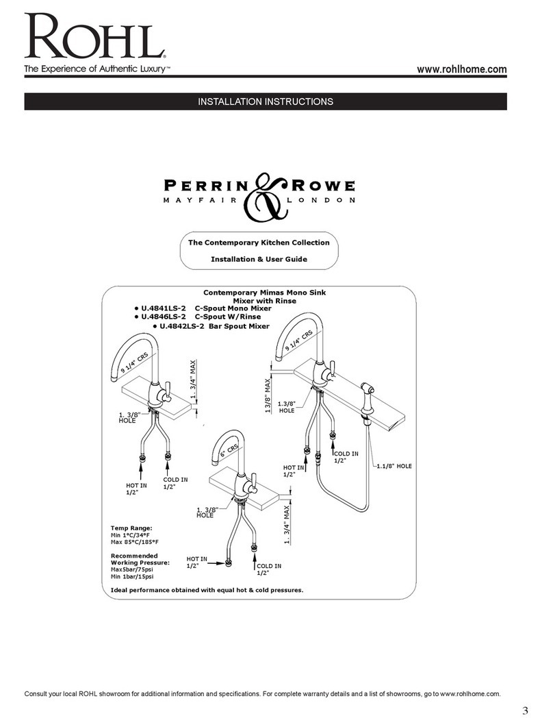 Rohl PERRIN & ROWE MAYFAIR LONDON U.4841LS-2 installation instructions