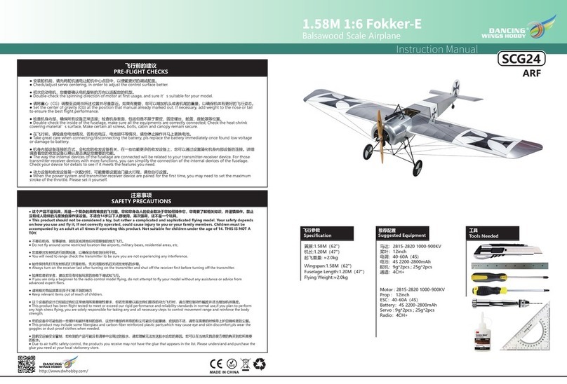 Dancing Wings Hobby 1.58M 1:6 Fokker-E User manual
