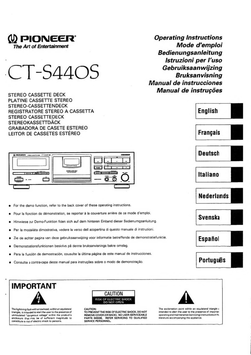 Pioneer CT-S440S User manual Pioneer CT-S440S User manual