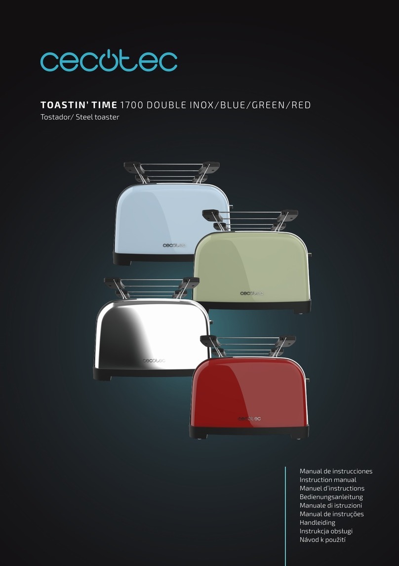 cecotec TOASTIN' TIME 1700 DOUBLE INOX instruction manual