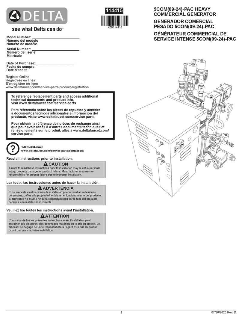 Delta Commercial Steam 5COM09-PAC manual