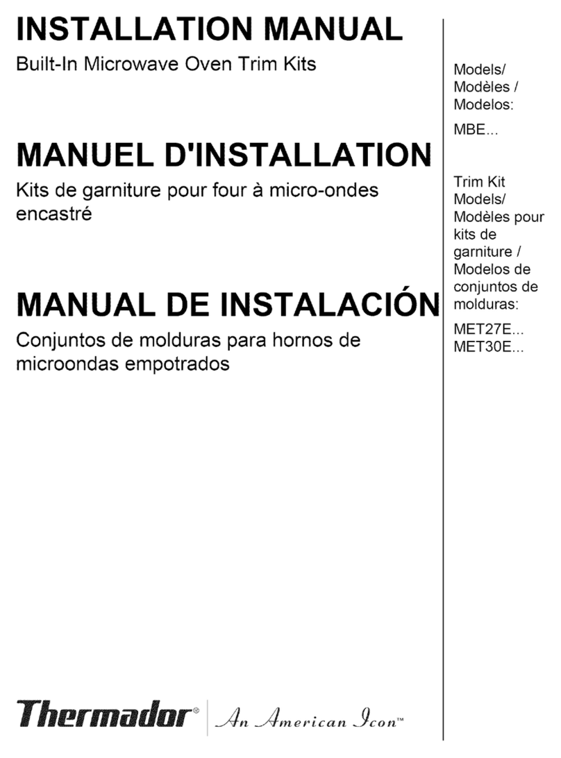 Thermador MBE Series User manual Thermador MBE Series User manual