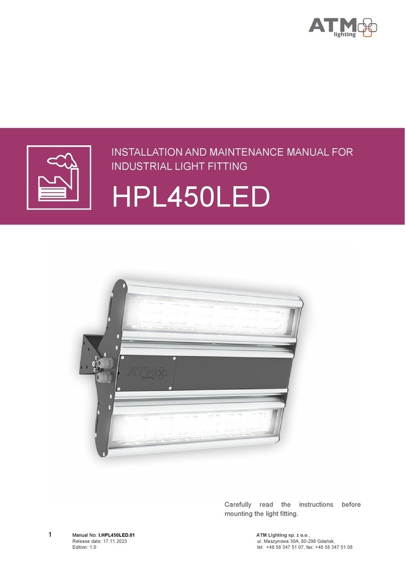ATM Lighting HPL450LED Installation and maintenance manual ATM Lighting HPL450LED Installation and maintenance manual