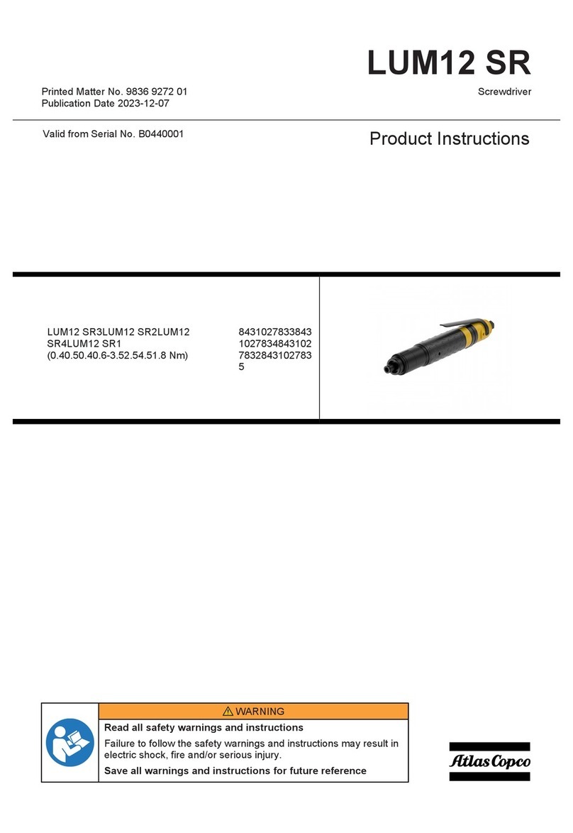 Atlas Copco LUM12 SR Instruction sheet Atlas Copco LUM12 SR Instruction sheet