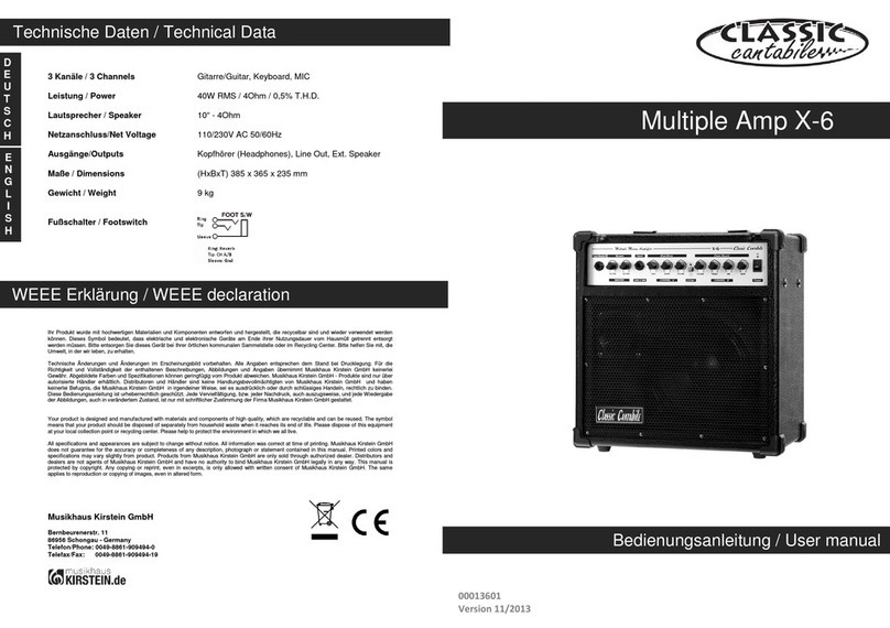 Classic Cantabile Multiple Amp X-6 user manual