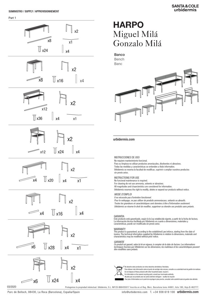 Santa & Cole Urbidermis HARPO Bench Instructions for use Santa & Cole Urbidermis HARPO Bench Instructions for use