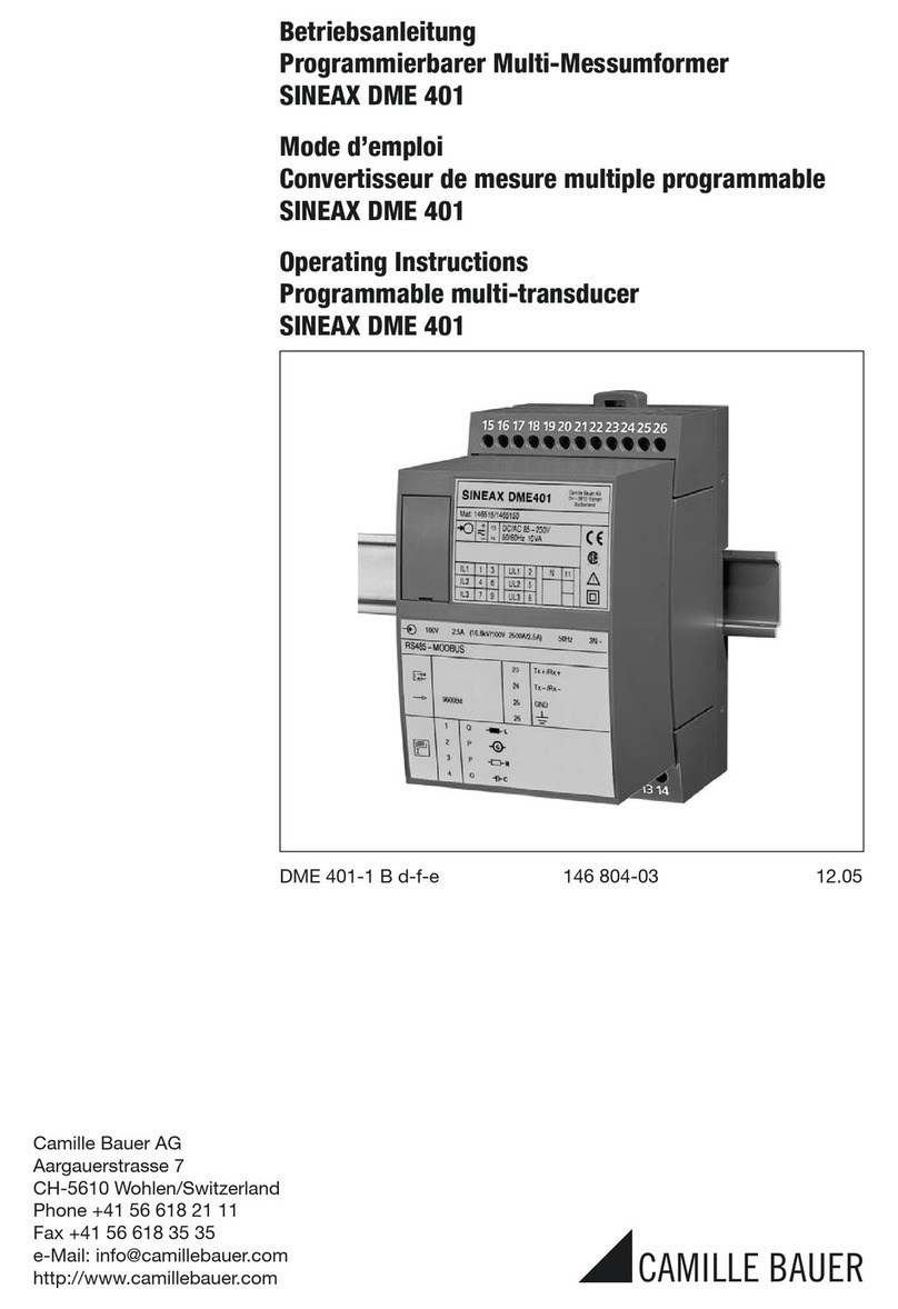 Camille Bauer Gossen MetraWatt SINEAX DME 401 operating instructions