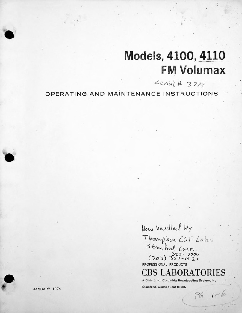 CBS laboratories 4100 Manual