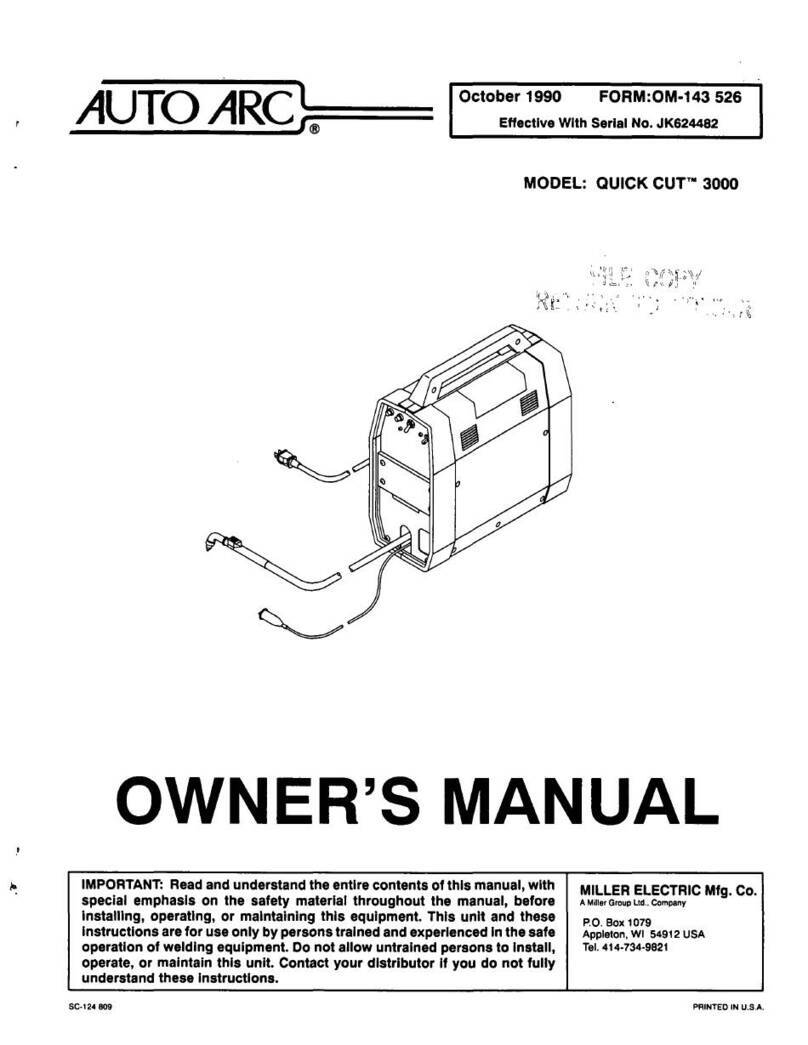 AUTO ARC QUICK CUT 3000 owner's manual