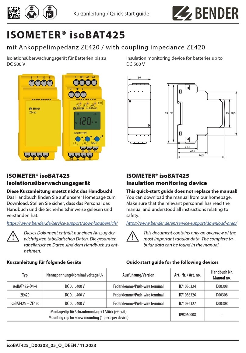 Bender ISOMETER isoBAT425 User manual