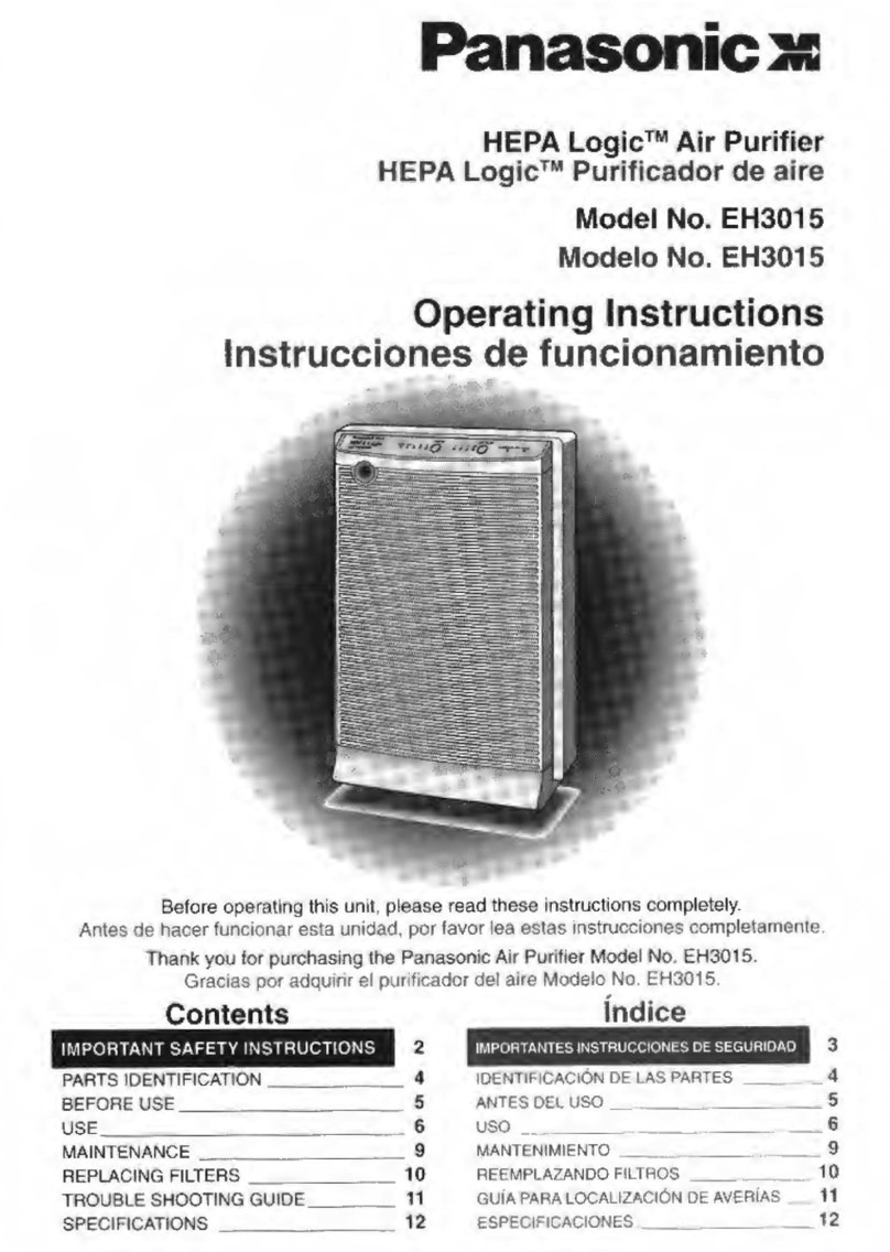 Panasonic HEPA Logic EH3015 operating instructions