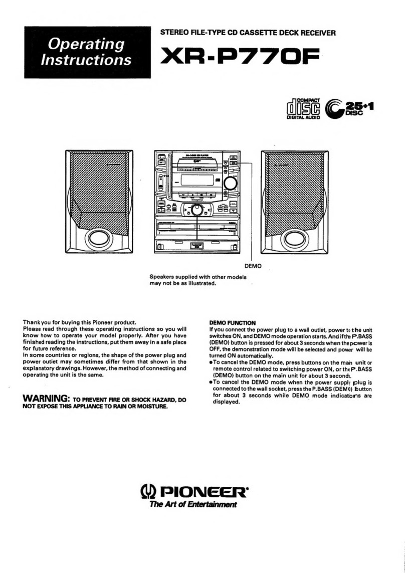 Pioneer XR-P770F operating instructions
