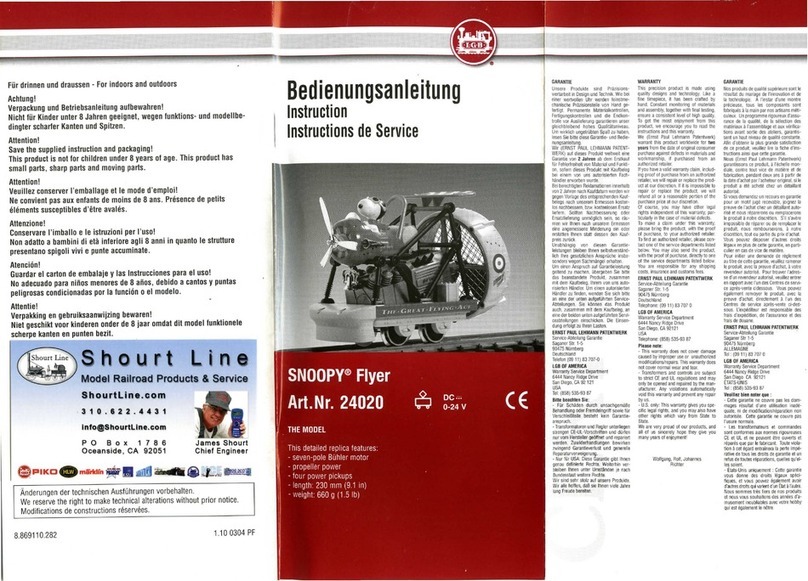 LGB SNOOPY Flyer 24020 instructions