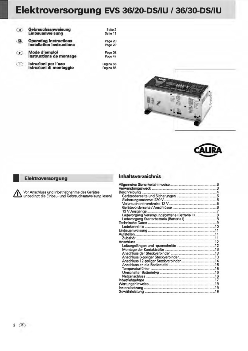 Calira EVS 36/20-DS/IU operating instructions