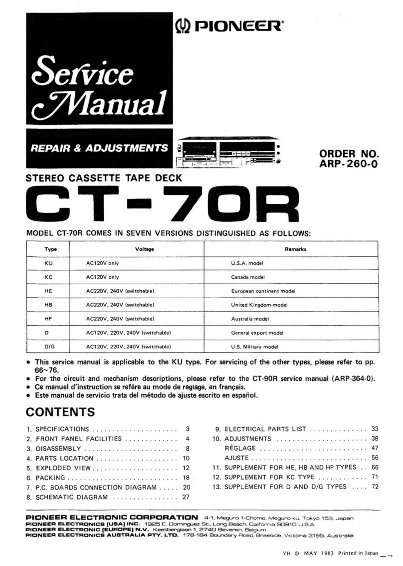 Pioneer CT-70R User manual