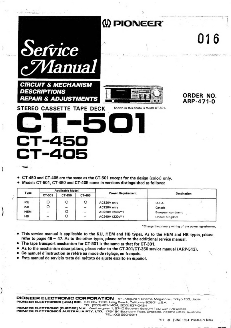 Pioneer CT-501 User manual