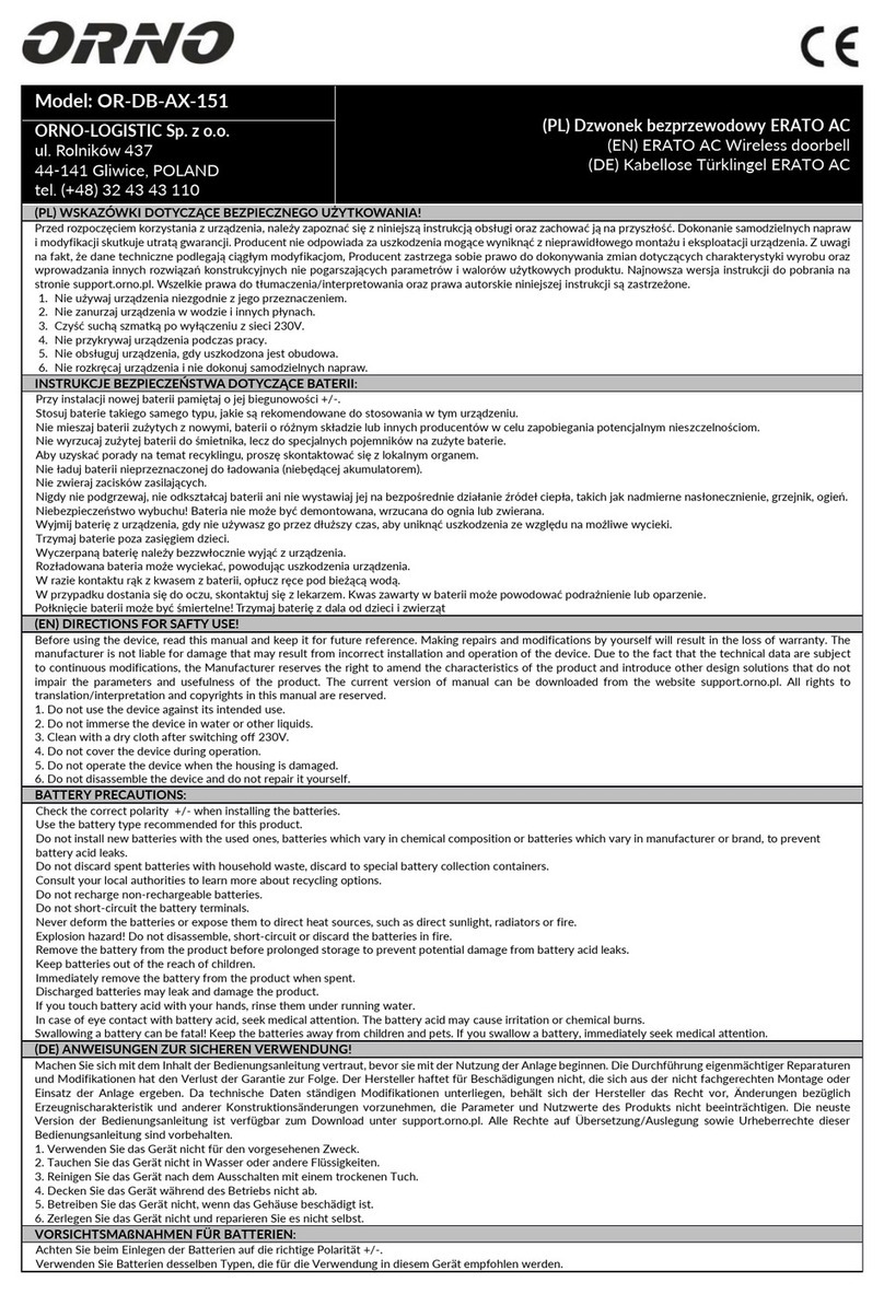 Orno ERATO AC OR-DB-AX-151 User manual Orno ERATO AC OR-DB-AX-151 User manual