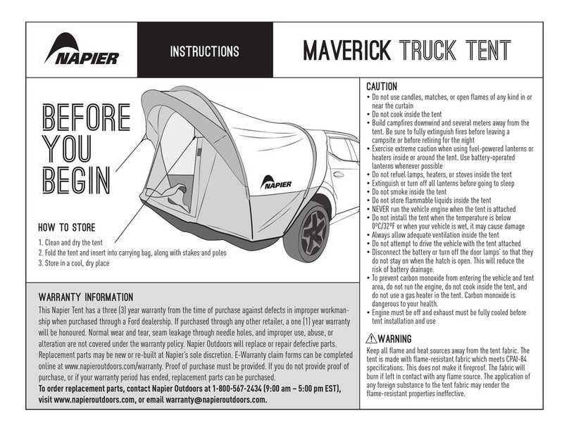 Napier Truck Tent User manual
