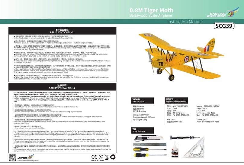 Dancing Wings Hobby 0.8 Tiger Moth instruction manual