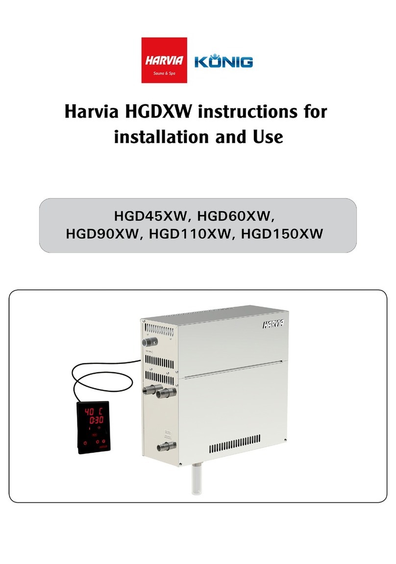 Harvia HGD45XW Instructions for installation and use
