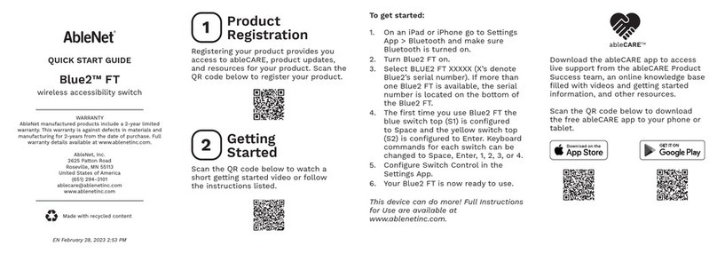 AbleNet Blue2 FT quick start guide AbleNet Blue2 FT quick start guide