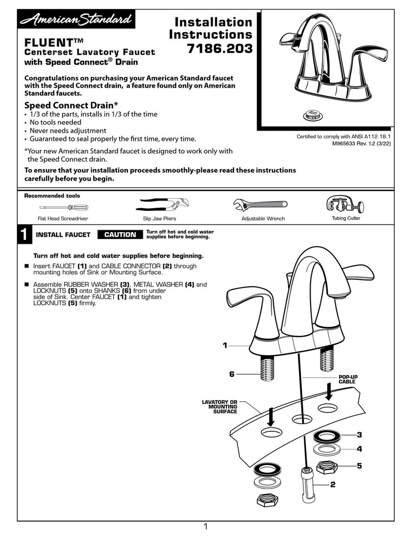 American Standard FLUENT 7186.203 installation instructions
