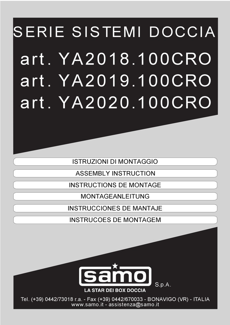 Samo SISTEMI DOCCIA YA2018.100CRO Assembly instruction Samo SISTEMI DOCCIA YA2018.100CRO Assembly instruction