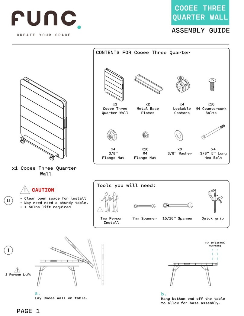 Func COOEE THREE QUARTER WALL User manual