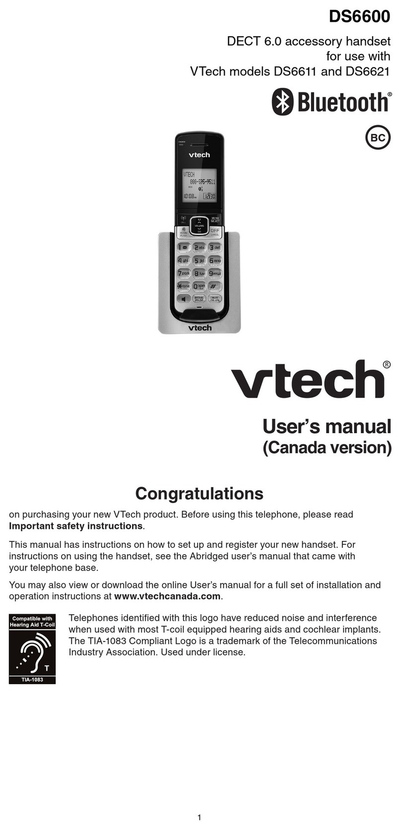 V-tech DS6621 User manual