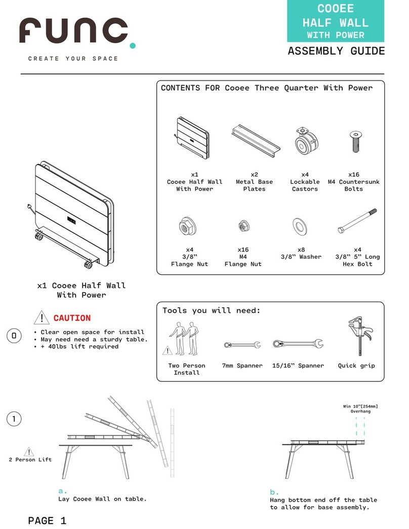 Func COOEE HALF WALL WITH POWER Assembly guide Func COOEE HALF WALL WITH POWER Assembly guide