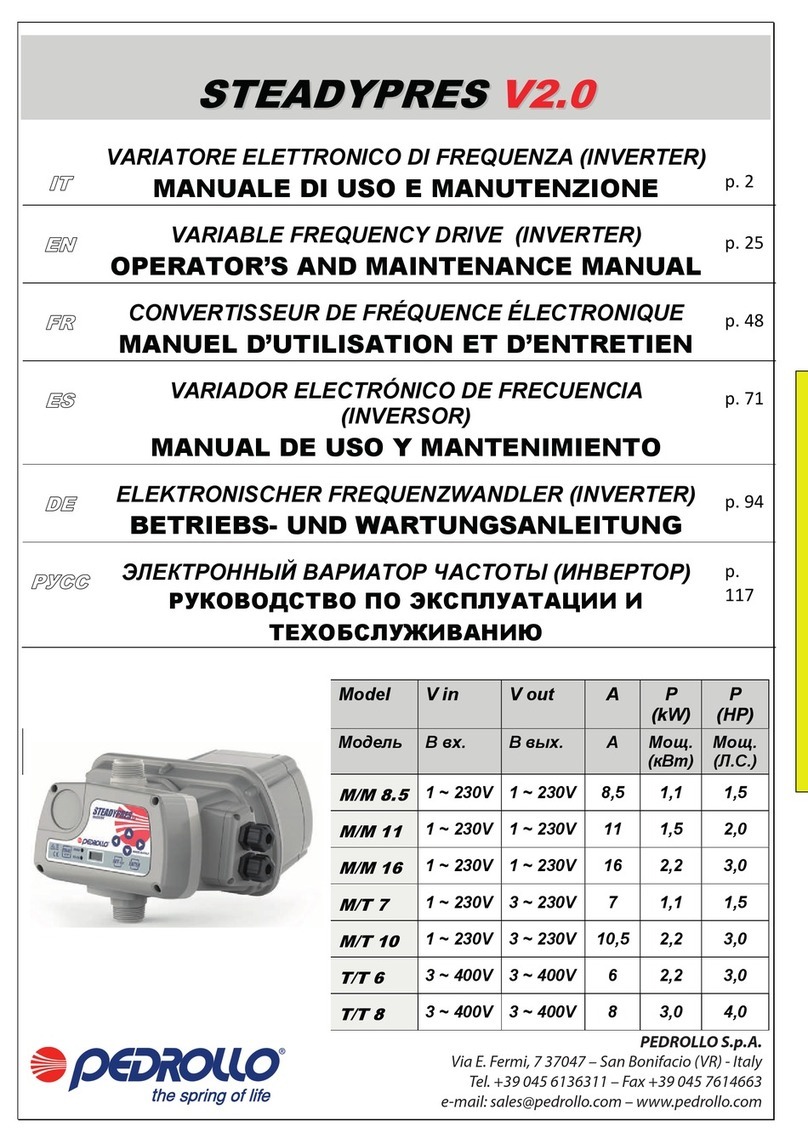PEDROLLO STEADYPRES V2.0 Operator and  maintenance manual