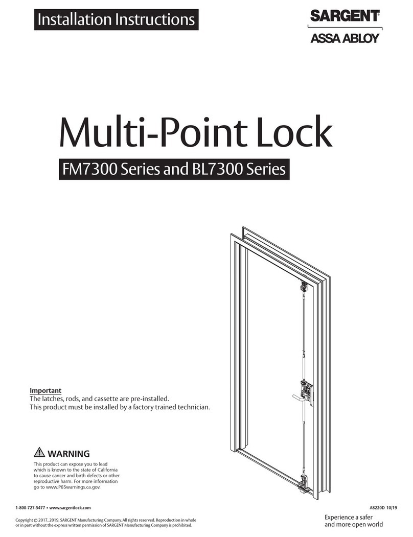 Assa Abloy SARGENT BL7300 Series installation instructions Assa Abloy SARGENT BL7300 Series installation instructions