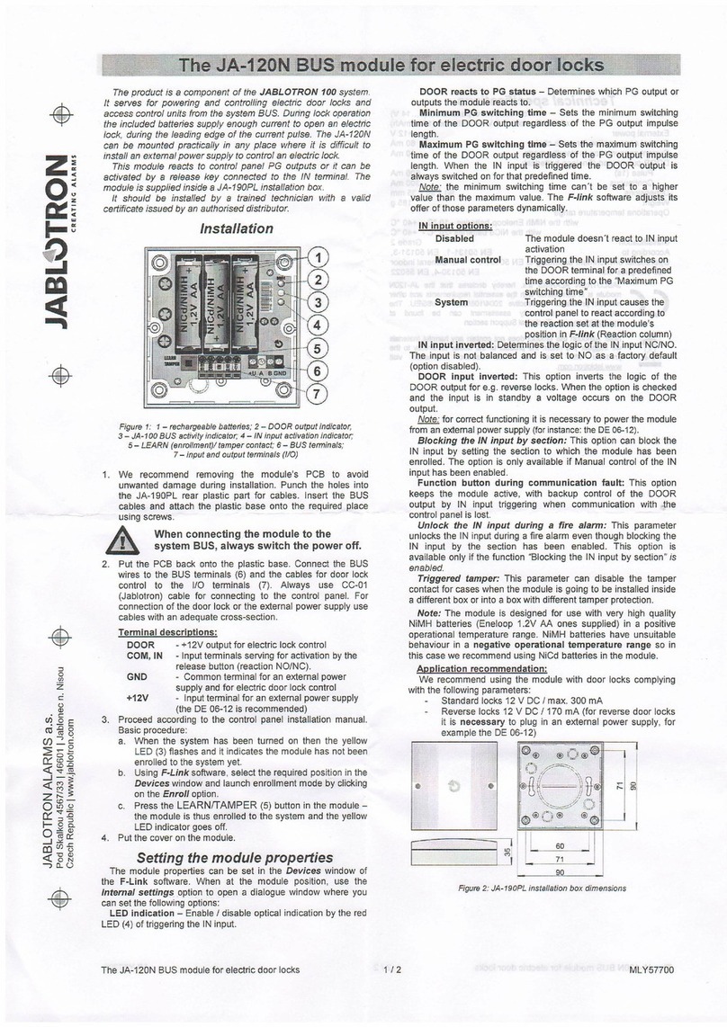 jablotron JA-120N User manual