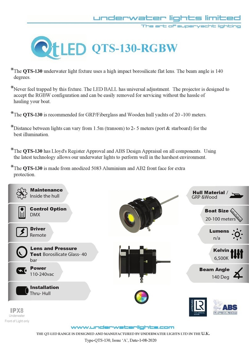 UNDERWATER LIGHTS LIMITED QT LED QTS-130-RGBW quick start guide
