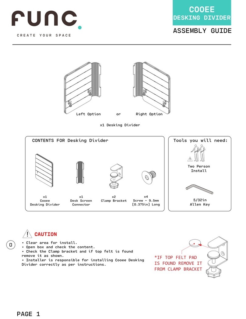 Func COOEE DESKING DIVIDER User manual