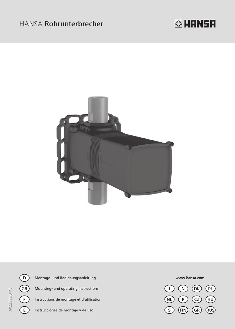 Hansa 44800000 Mounting and operating instructions Hansa 44800000 Mounting and operating instructions