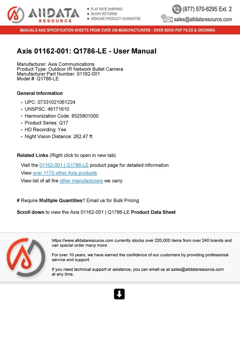 Axis 01162-001 User manual Axis 01162-001 User manual
