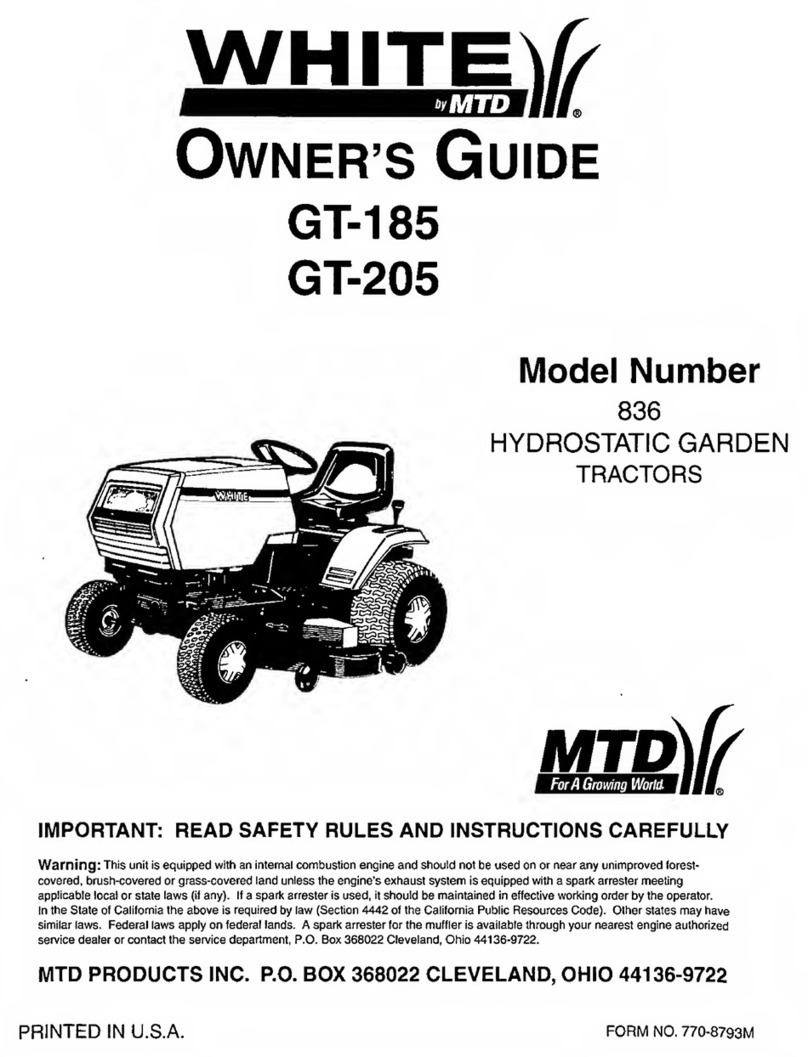 MTD WHITE GT-185 User manual