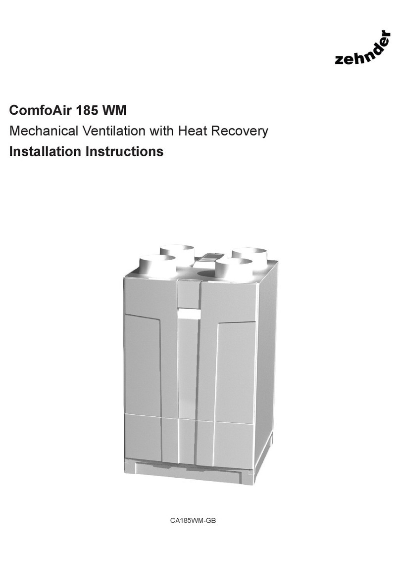 Zehnder Rittling ComfoAir 185 WM User manual