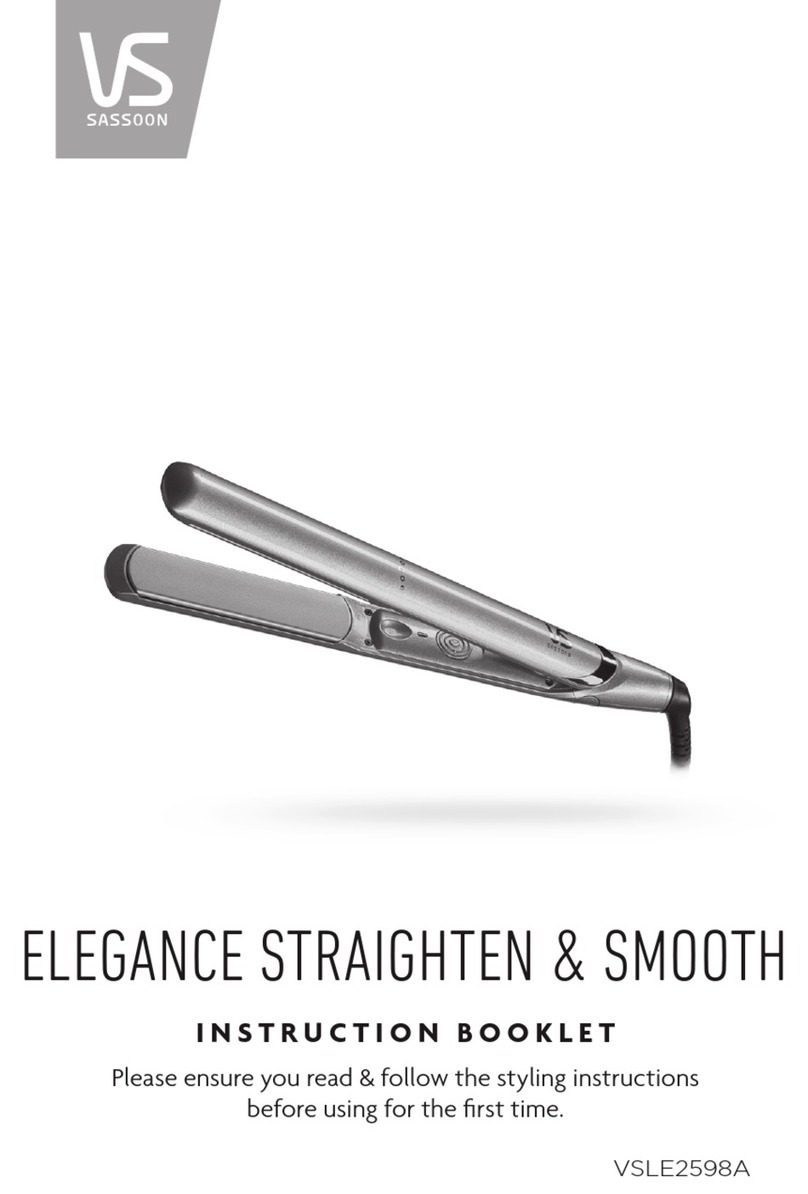 VS Sassoon ELEGANCE STRAIGHTEN & SMOOTH VSLE2598A User manual
