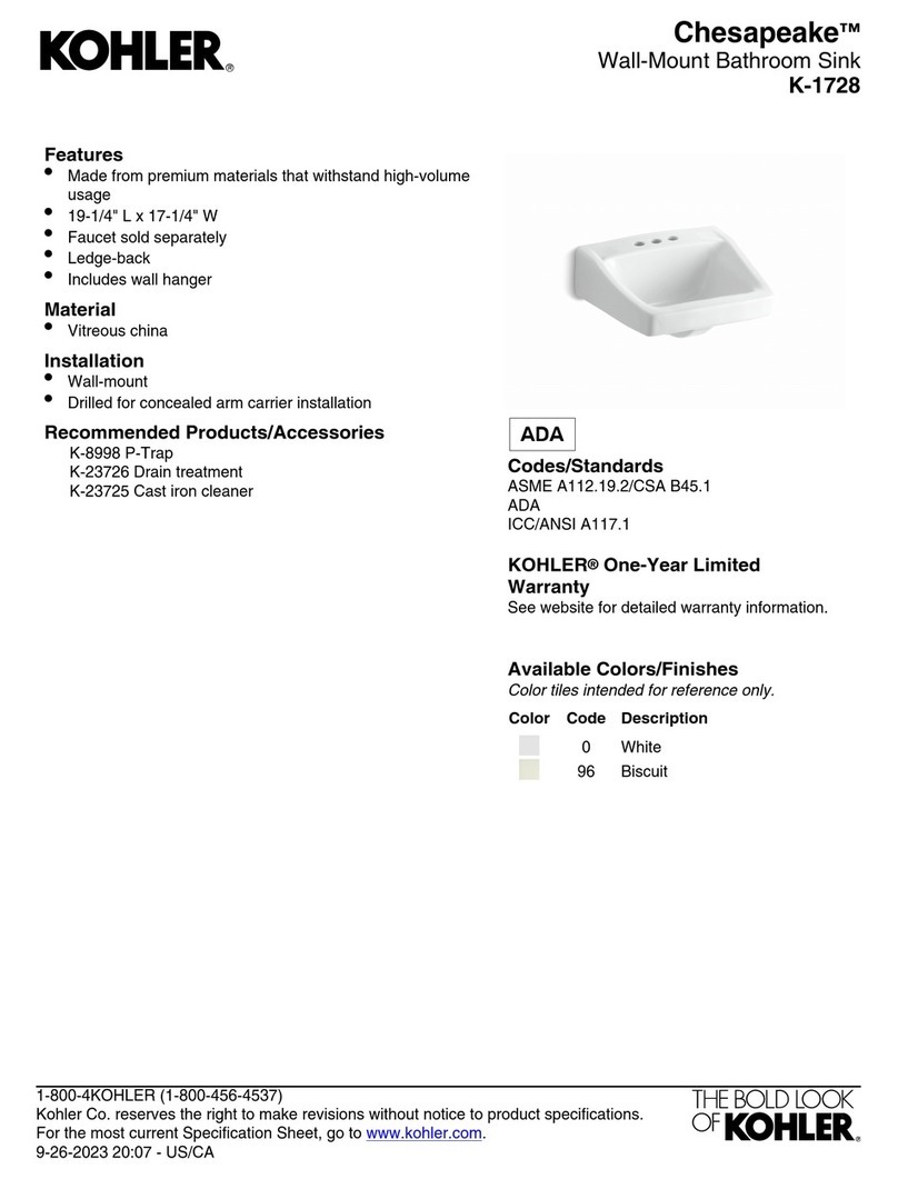 Kohler Chesapeake K-1728 User manual