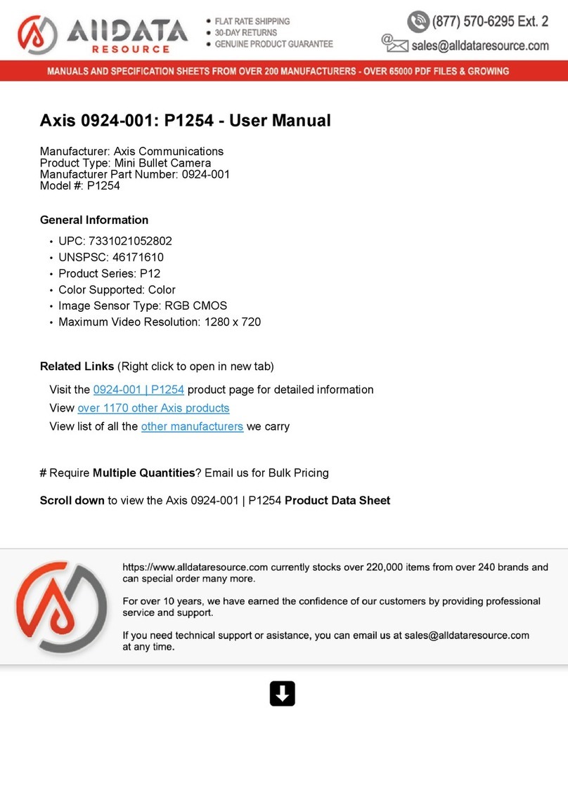 Axis 0924-001 User manual Axis 0924-001 User manual