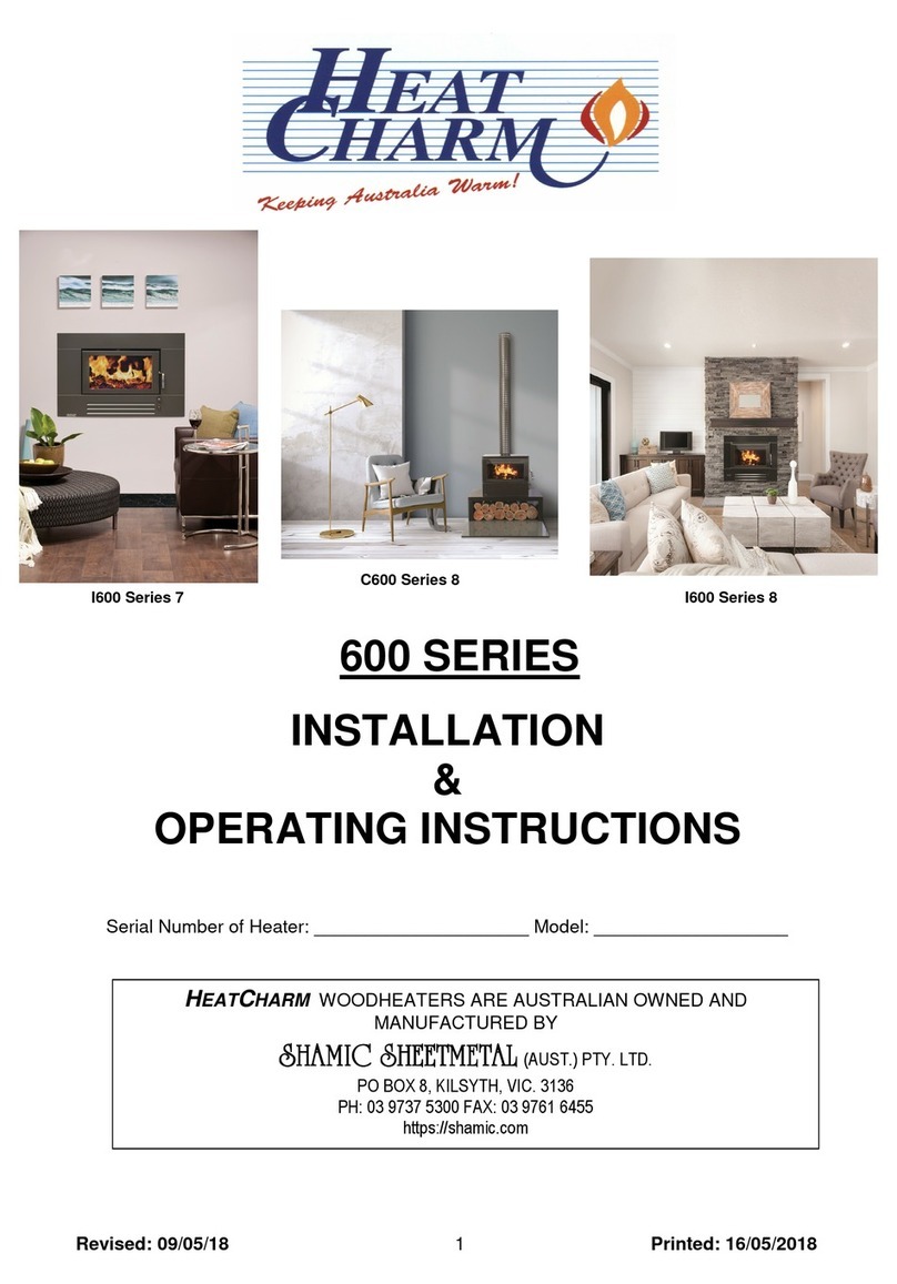 Shamic Sheetmetal HeatCharm 600 Series Installation & operating instructions