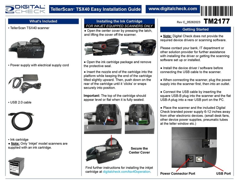 Digital Check TELLERSCAN TSX40 Datasheet